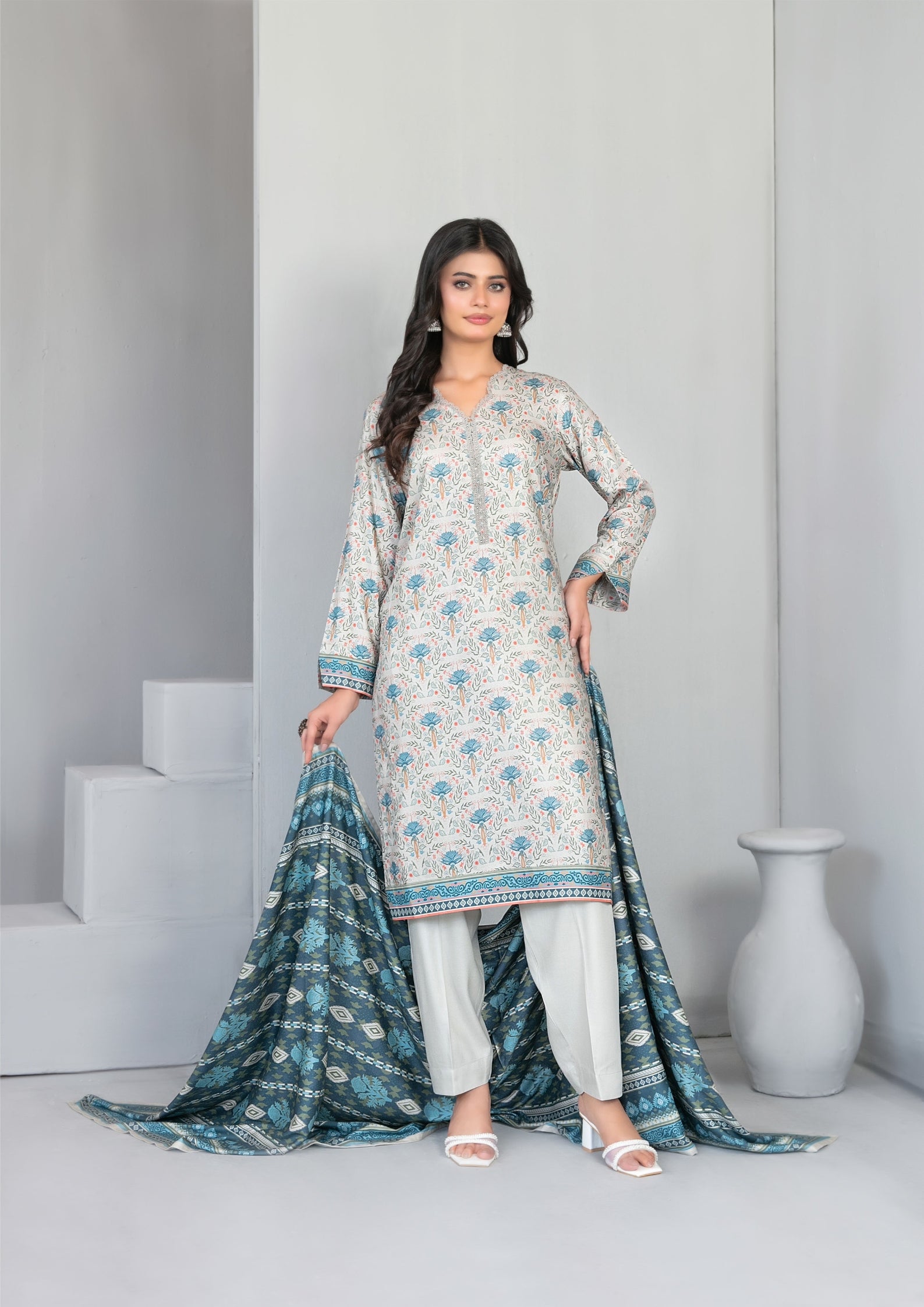 AFSANA - Unstitched Digital Printed Twill
