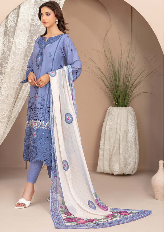 ERSA - Semi Stitched 3-Piece Embroidered Lawn