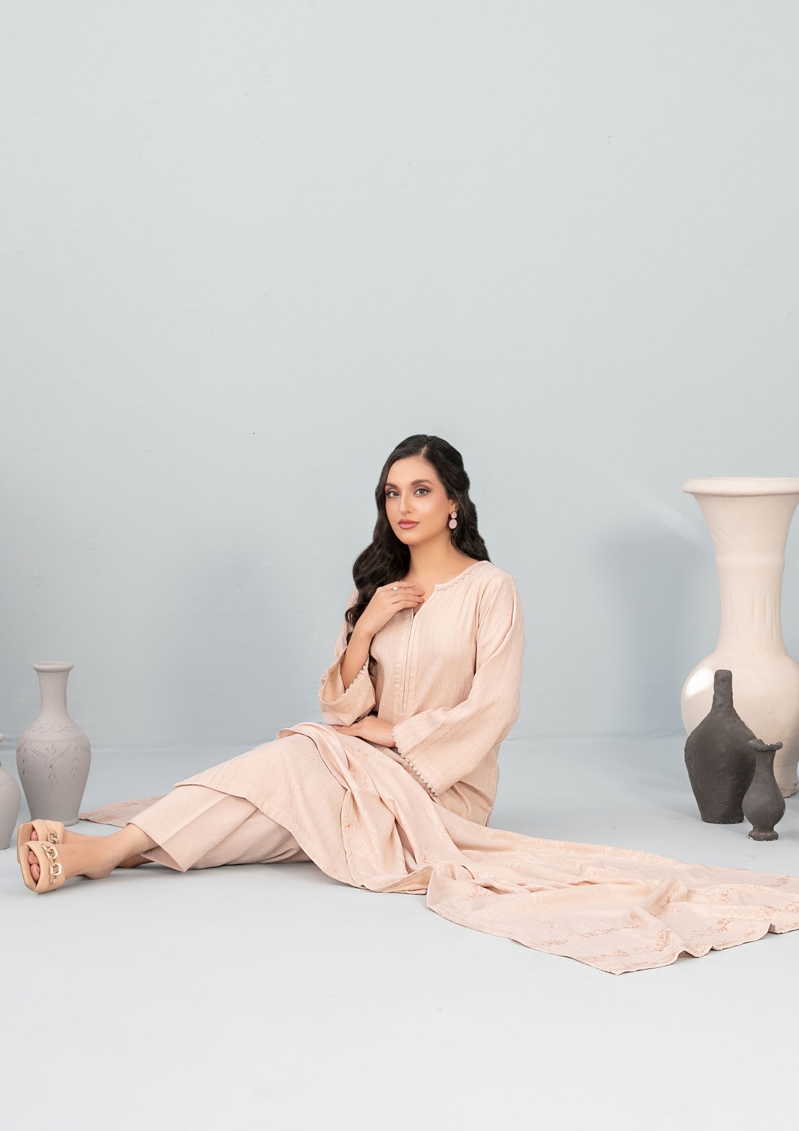 ANEZA - Unstitched Fancy Leather Peach