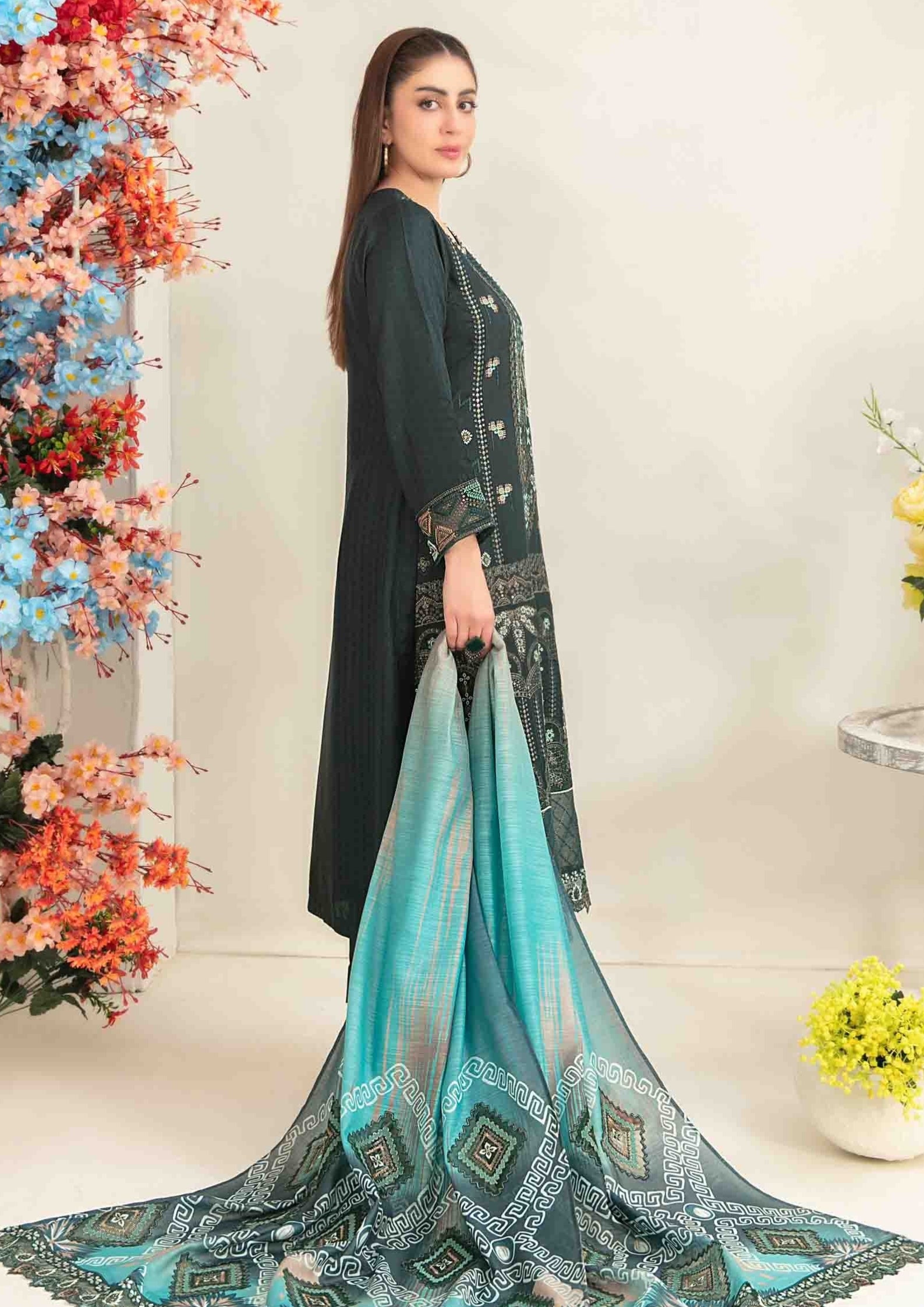 ZAFRAH - Semi-Stitched Embroidered Viscose