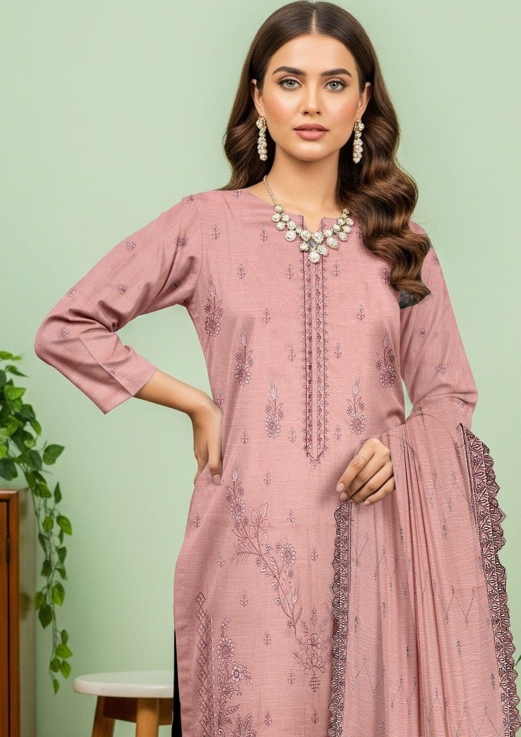 JAL PARI - Unstitched 3-PCS Embroidered