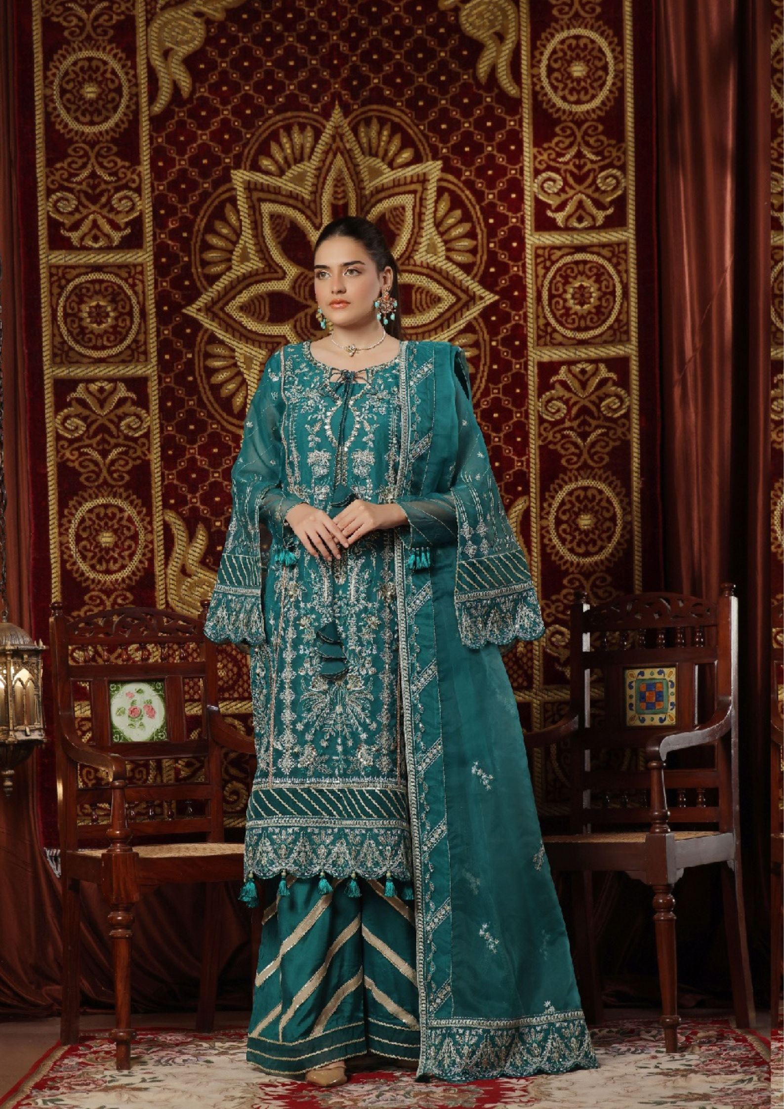 MEHRUNISSA - Unstitched 3-Piece Embroidered Organza