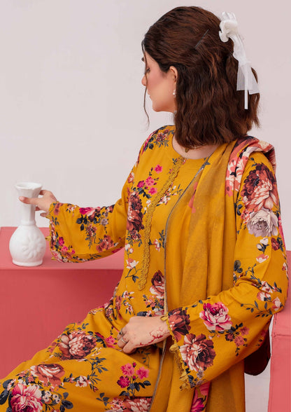 Meena - Unstitched 3-Piece Digital Linen