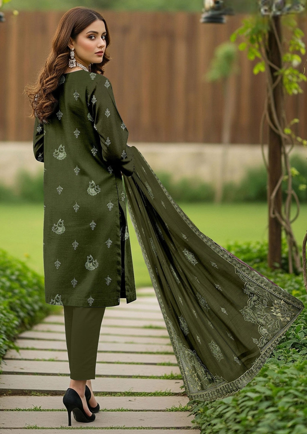 GULL-E-NOOR - Unstitched Embroidered Dhanak