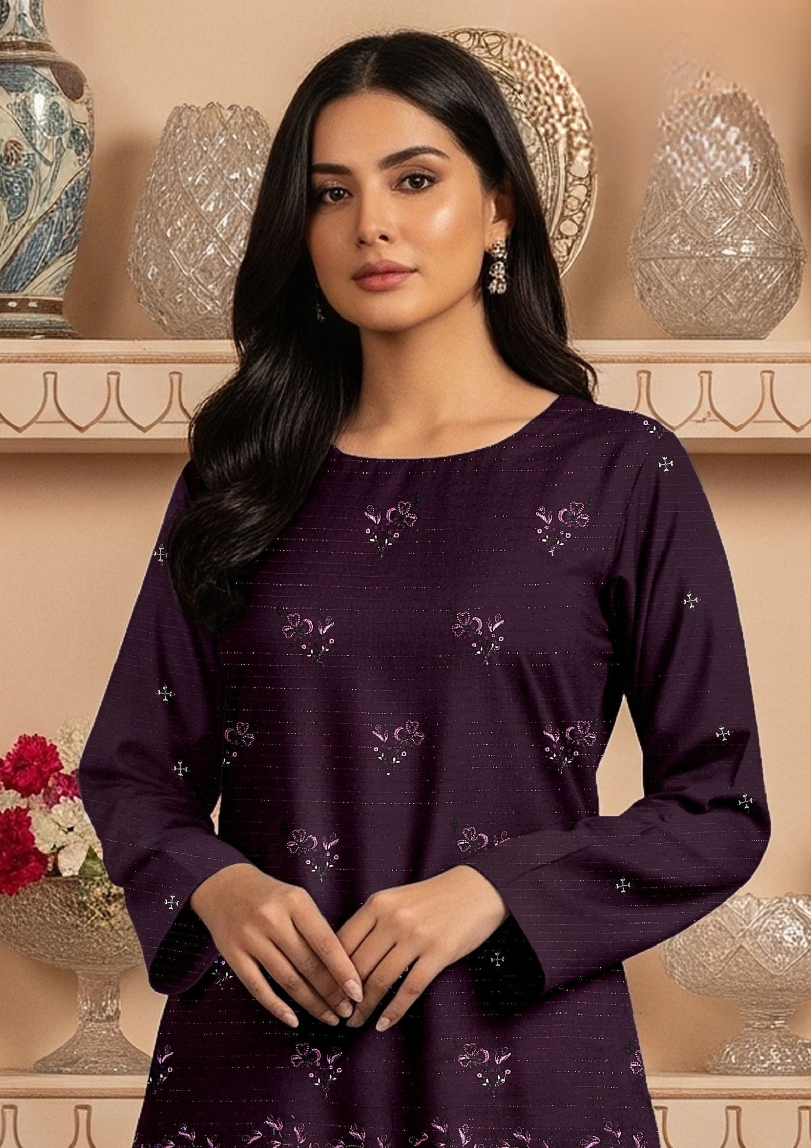 MORNI - Unstitched 3-PCS Embroidered Dhanak