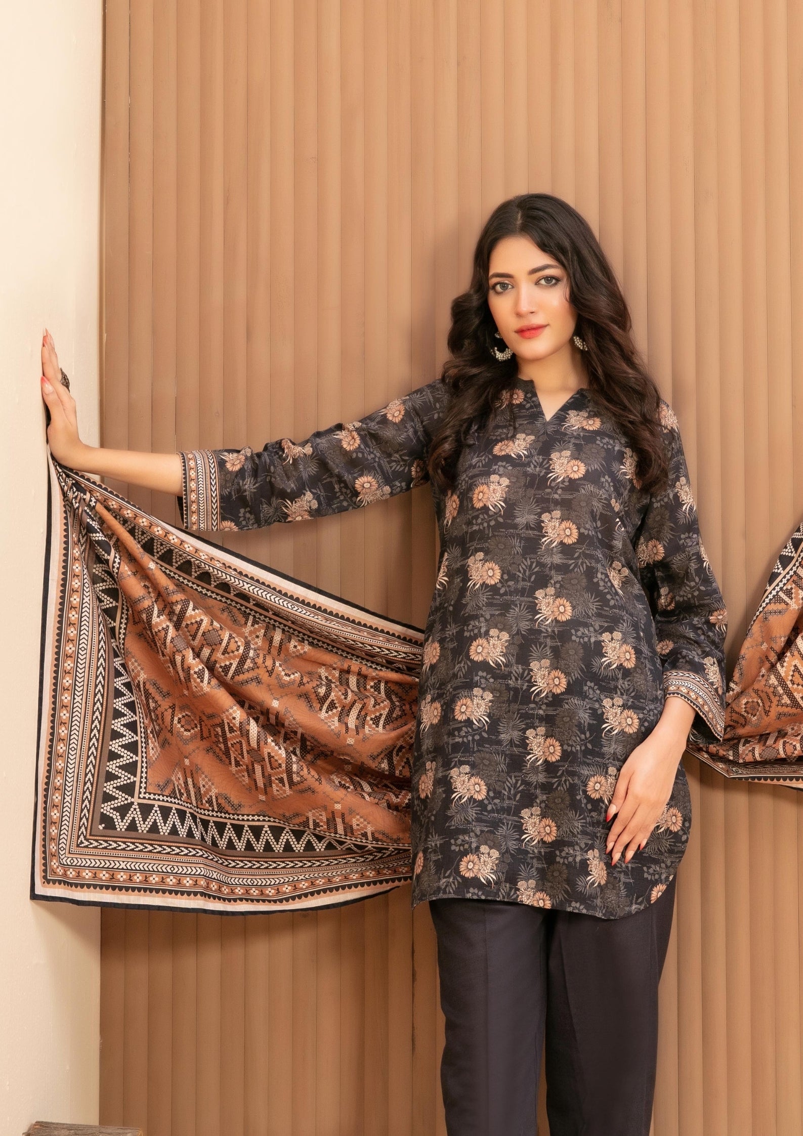 ZARQA - 3-PCS Unstitched Khaddar