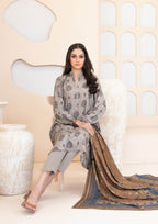 ZEENAT - Unstitched 3-PCS Digital Printed Staple