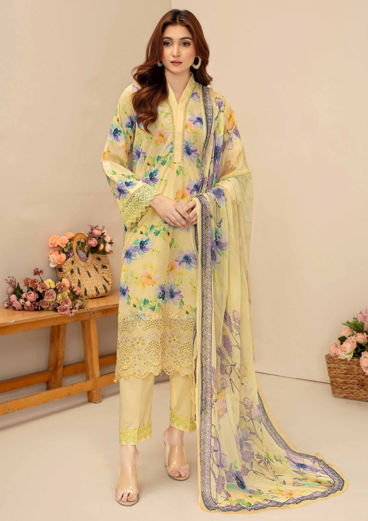 AQAS - Unstitched 3-Piece Digital Printed