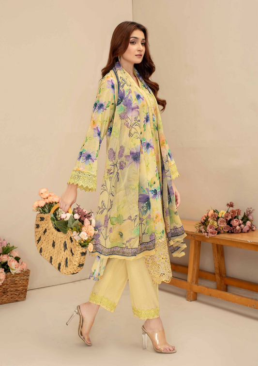 AQAS - Unstitched 3-Piece Digital Printed