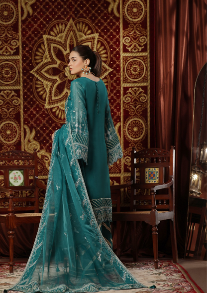 MEHRUNISSA - Unstitched 3-Piece Embroidered Organza