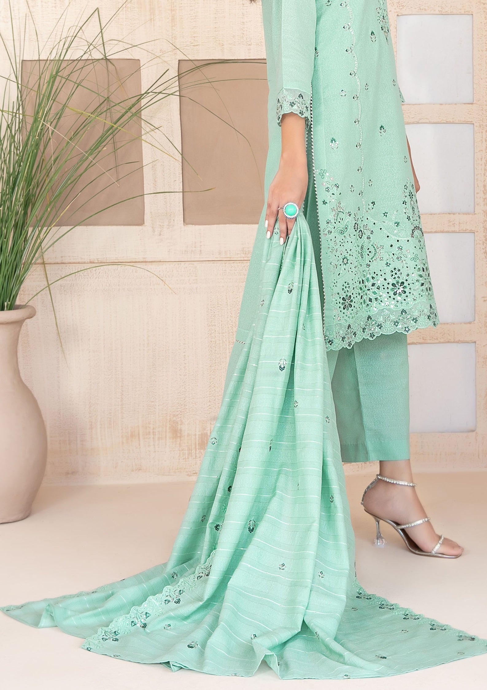 AYZEL - Unstitched Embroidered Karrandi