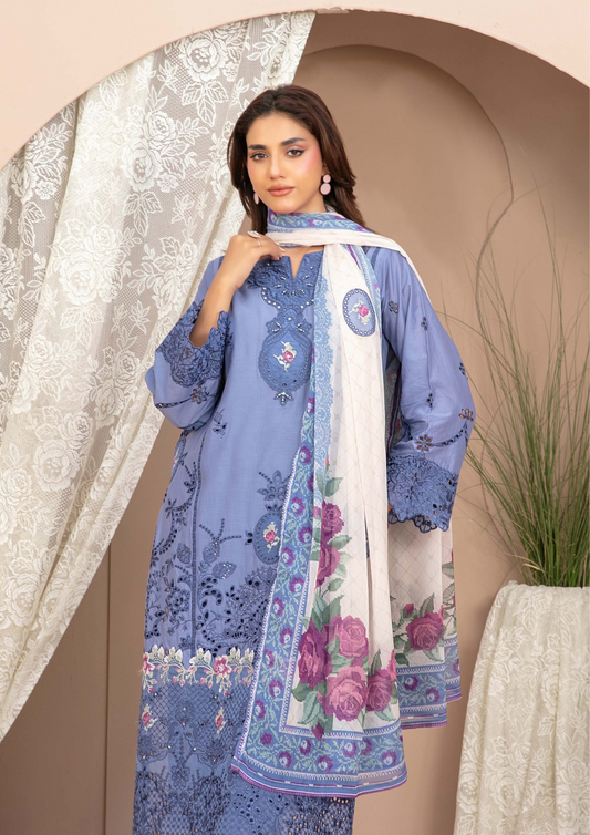 ERSA - Semi Stitched 3-Piece Embroidered Lawn