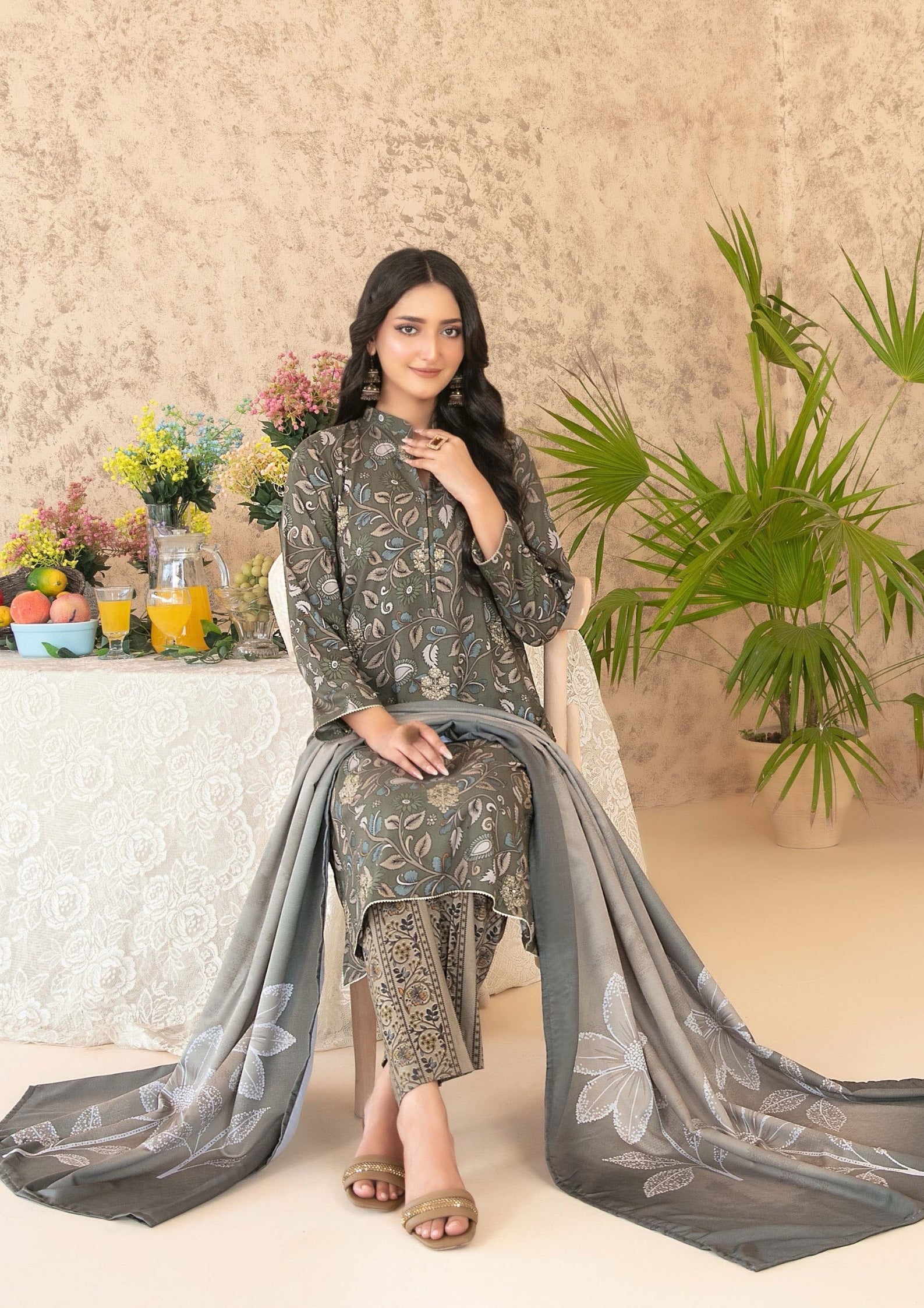 ANCHAL - Unstitched Embroidered Digital Printed Staple