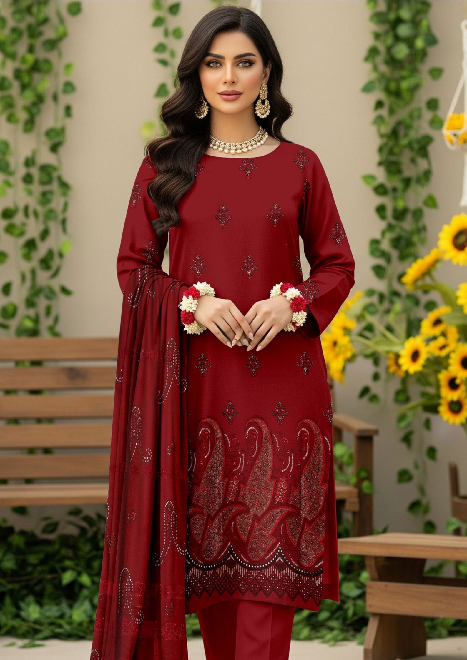 AINA - Unstitched Embroidered Dhanak