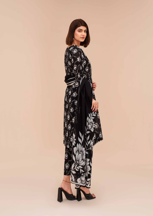 GULL E SIYAH - Unstitched 3-Piece Diigital Printed Lawn