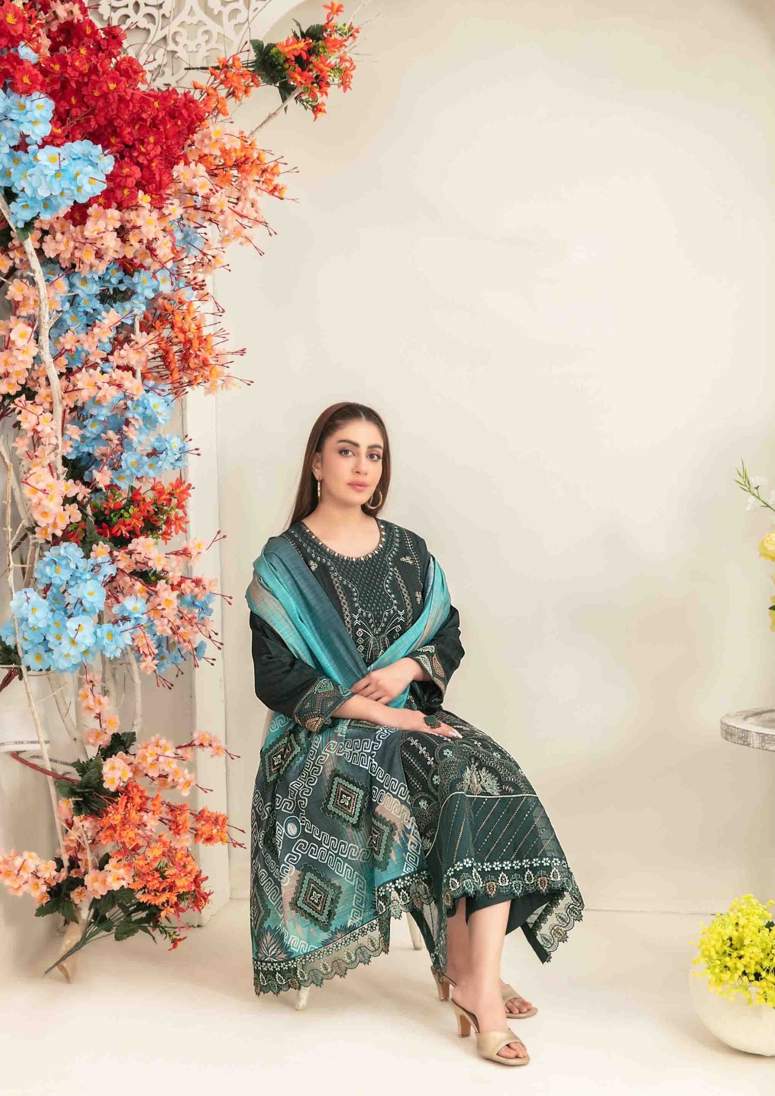 ZAFRAH - Semi-Stitched Embroidered Viscose