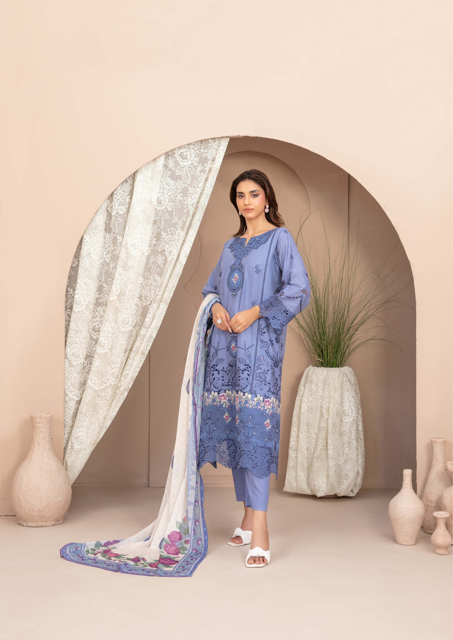 ERSA - Semi Stitched 3-Piece Embroidered Lawn