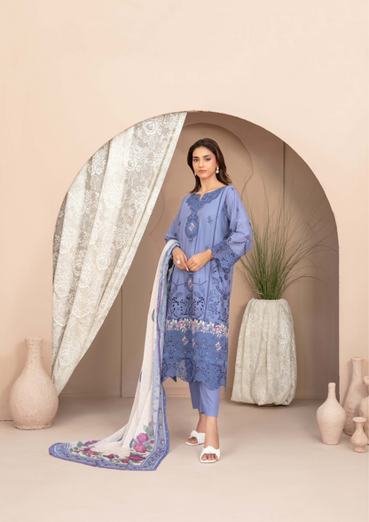 ERSA - Semi Stitched 3-Piece Embroidered Lawn