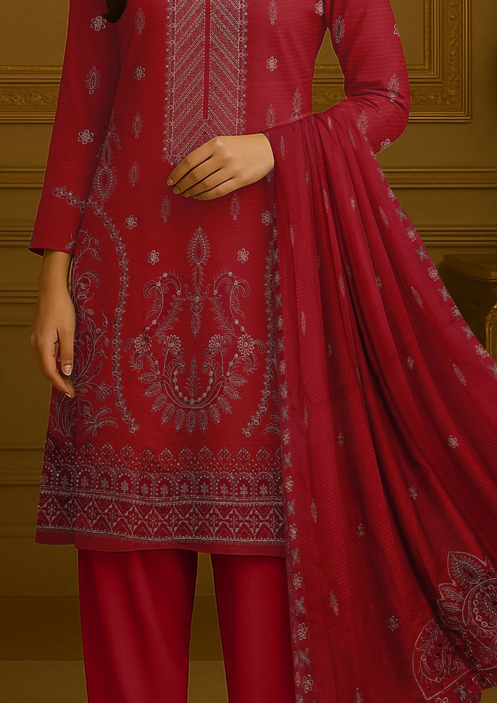 Shabnam - Unstitched 3-Piece Exclusive Dhanak