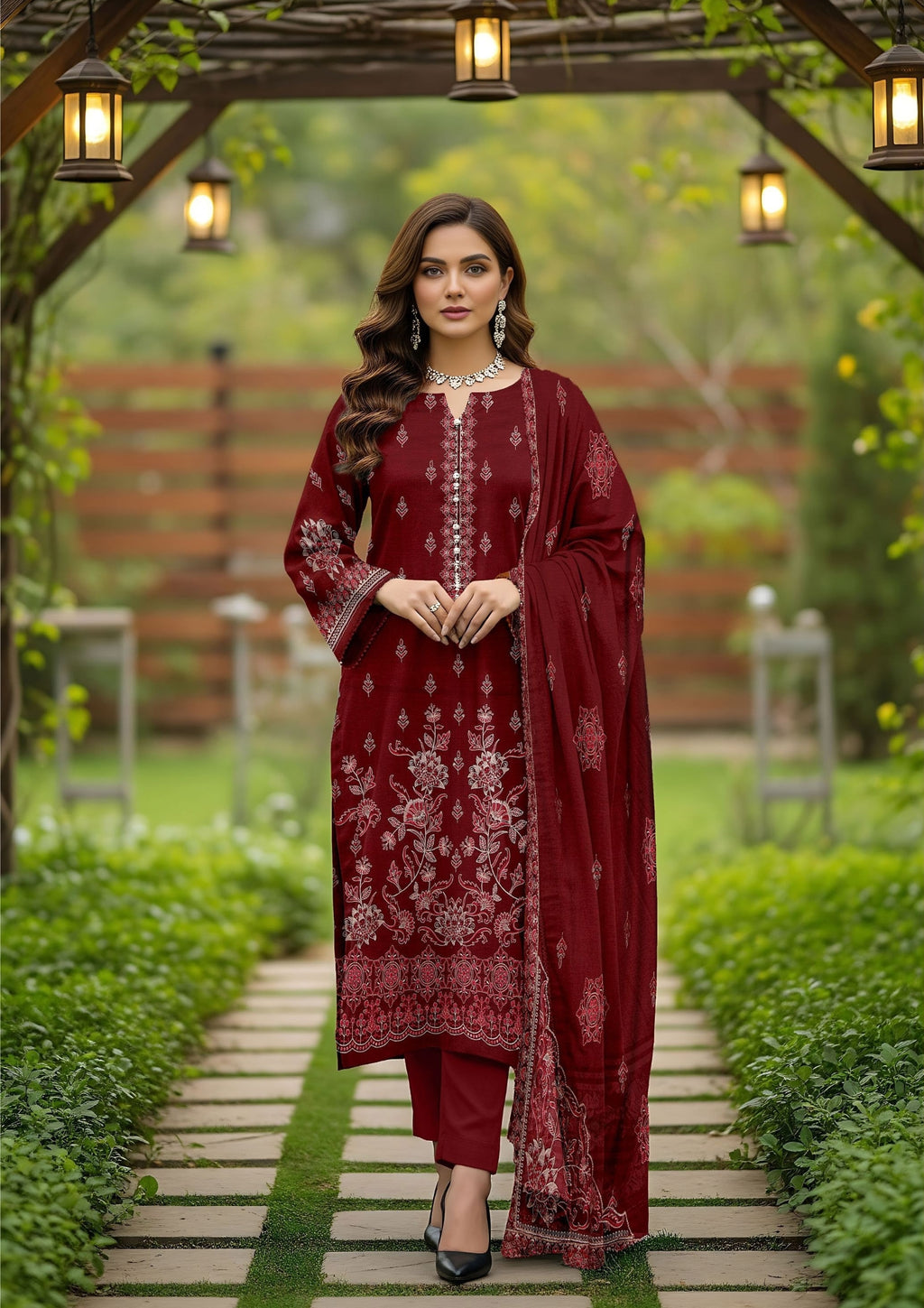 GULL-E-NOOR - Unstitched Embroidered Dhanak