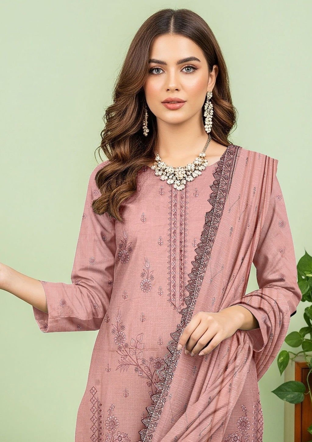 JAL PARI - Unstitched 3-PCS Embroidered