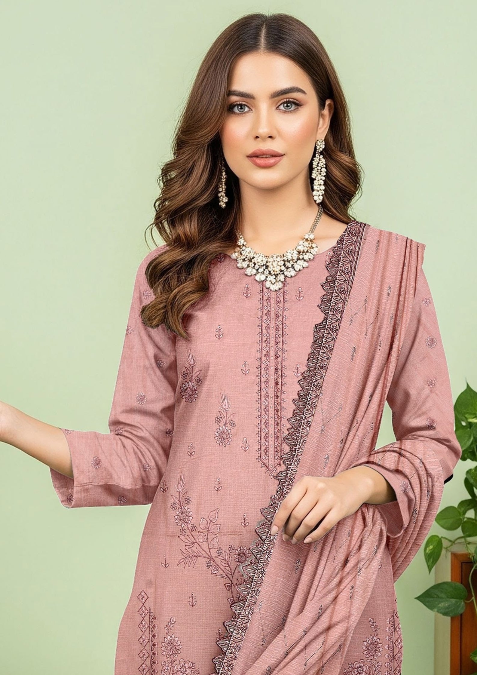 JAL PARI - Unstitched 3-PCS Embroidered