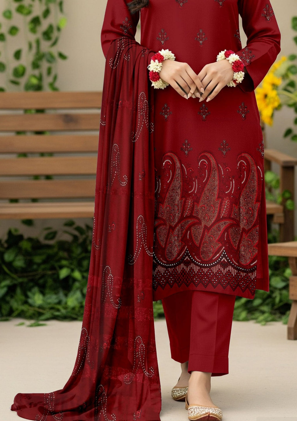AINA - Unstitched Embroidered Dhanak