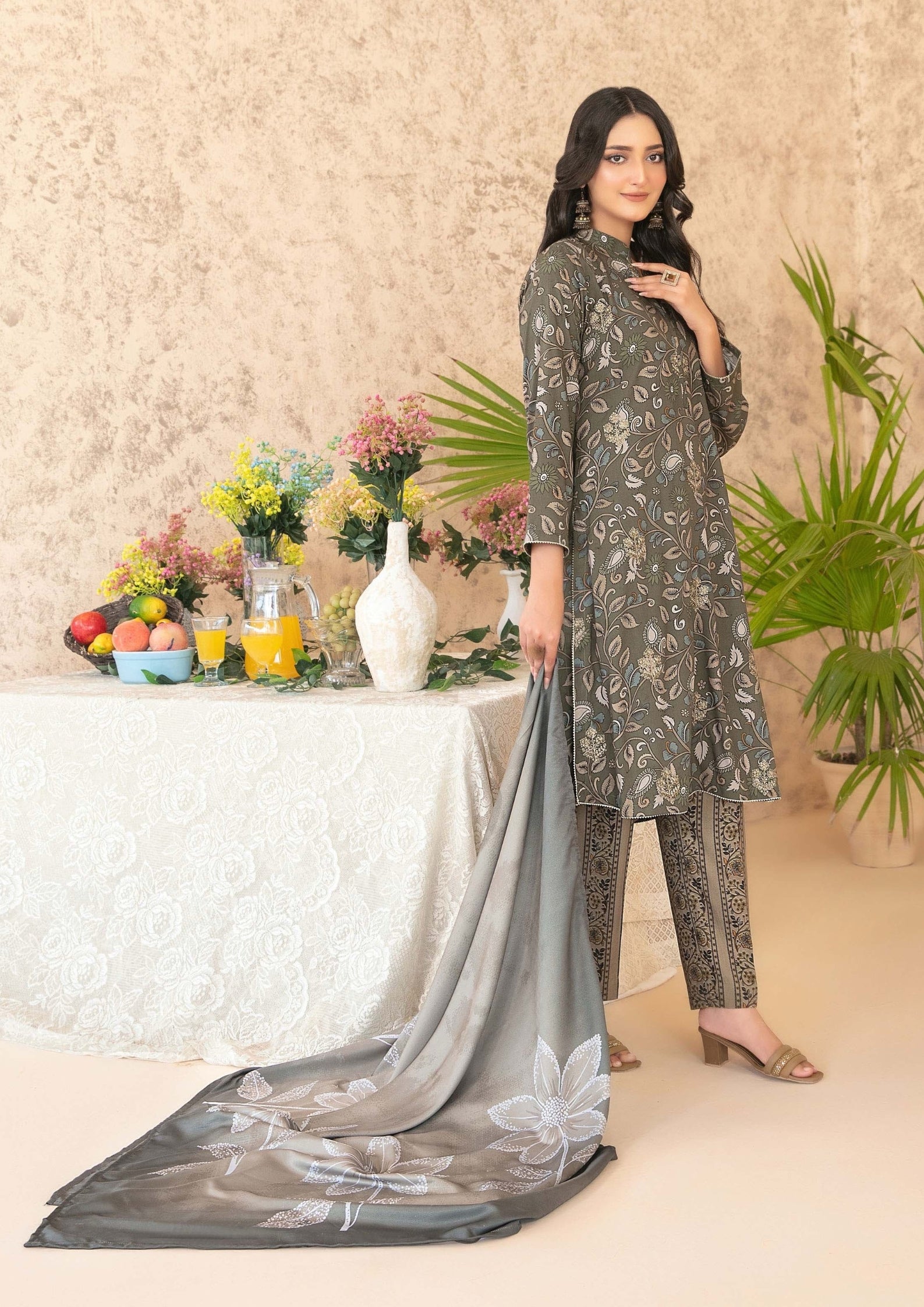 ANCHAL - Unstitched Embroidered Digital Printed Staple
