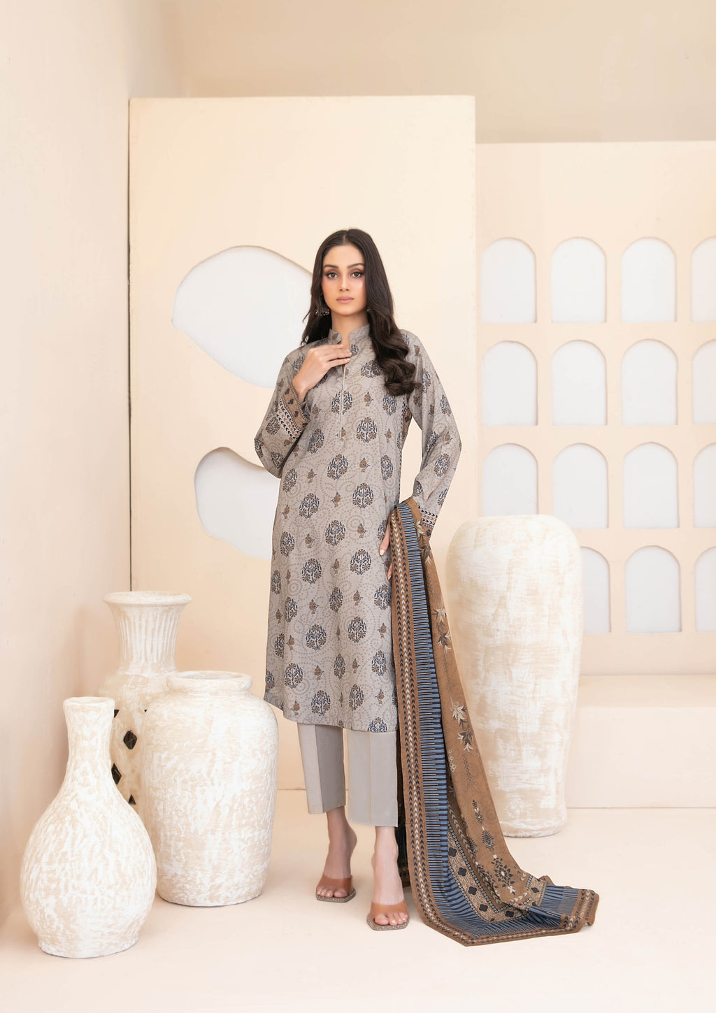 ZEENAT - Unstitched 3-PCS Digital Printed Staple