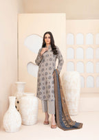 ZEENAT - Unstitched 3-PCS Digital Printed Staple