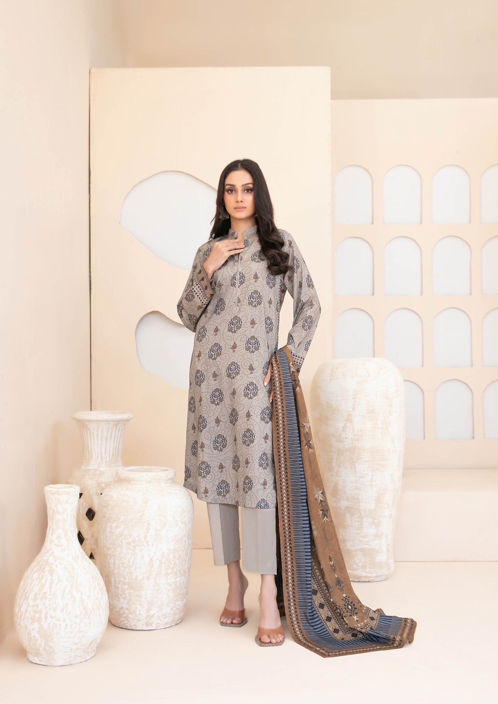 ZEENAT - Unstitched 3-PCS Digital Printed Staple