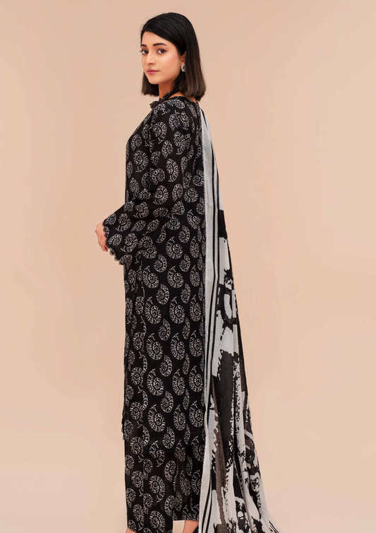 GULL E SIYAH - Unstitched 3-Piece Diigital Printed Lawn