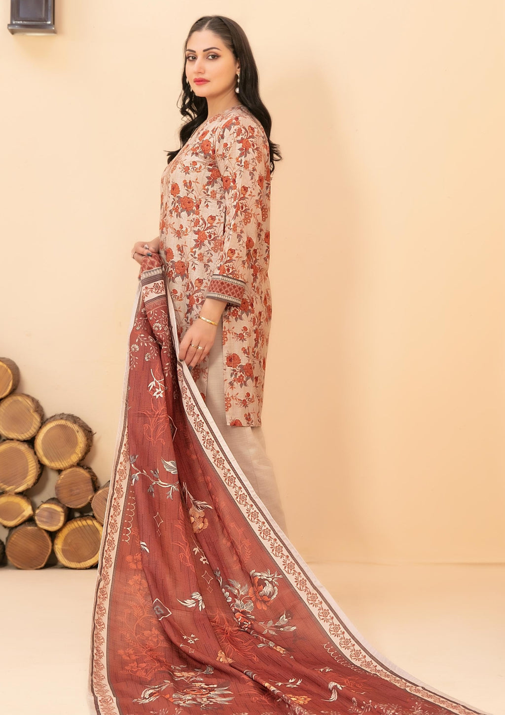 ZARQA - 3-PCS Unstitched Khaddar