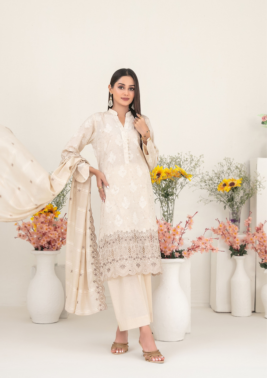 SOGHAT - Unstitched 3-Piece Embroidered Lawn