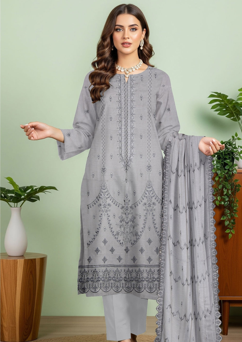 JAL PARI - Unstitched 3-PCS Embroidered