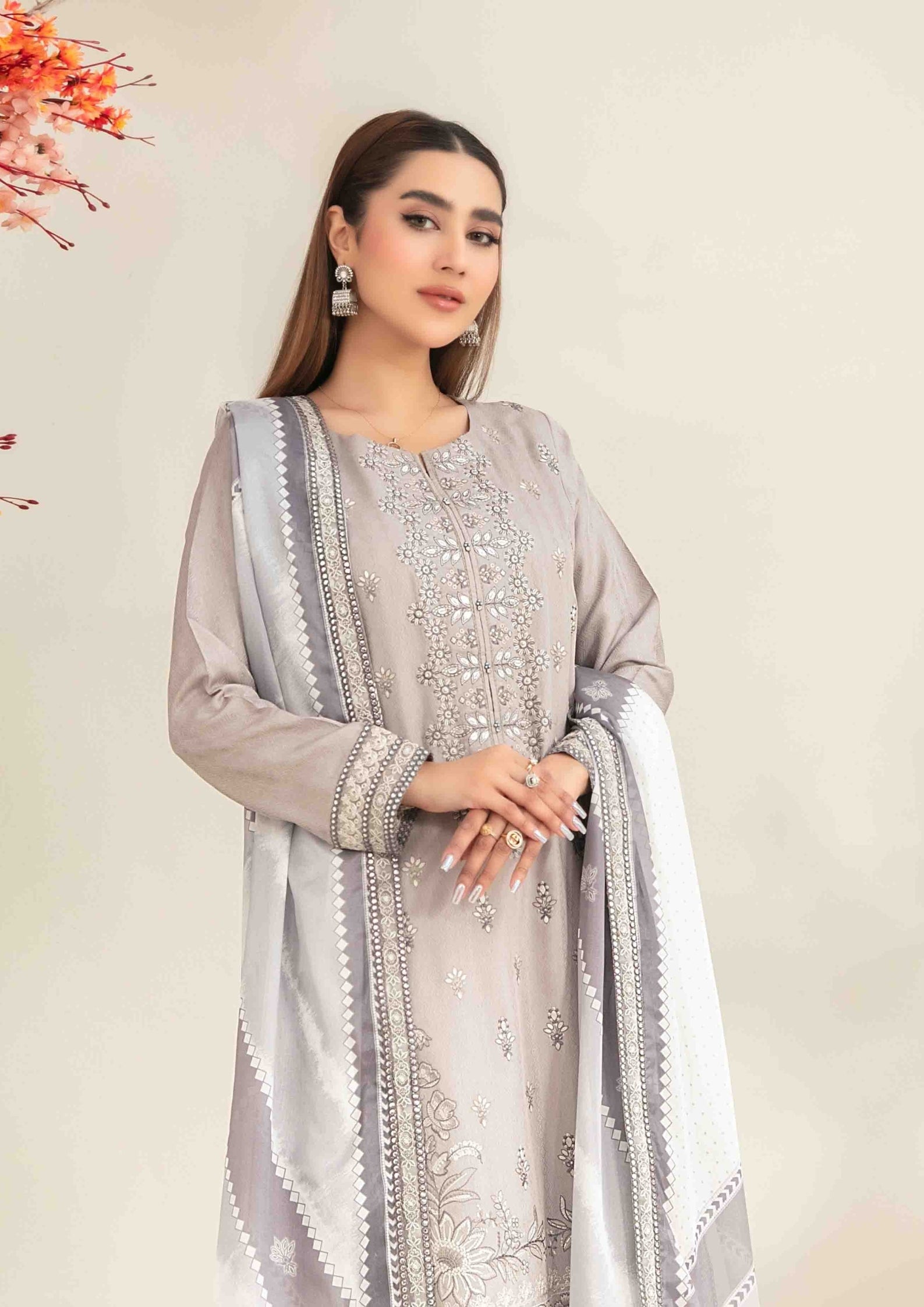 ZAFRAH - Semi Stitched Embroidered Viscose