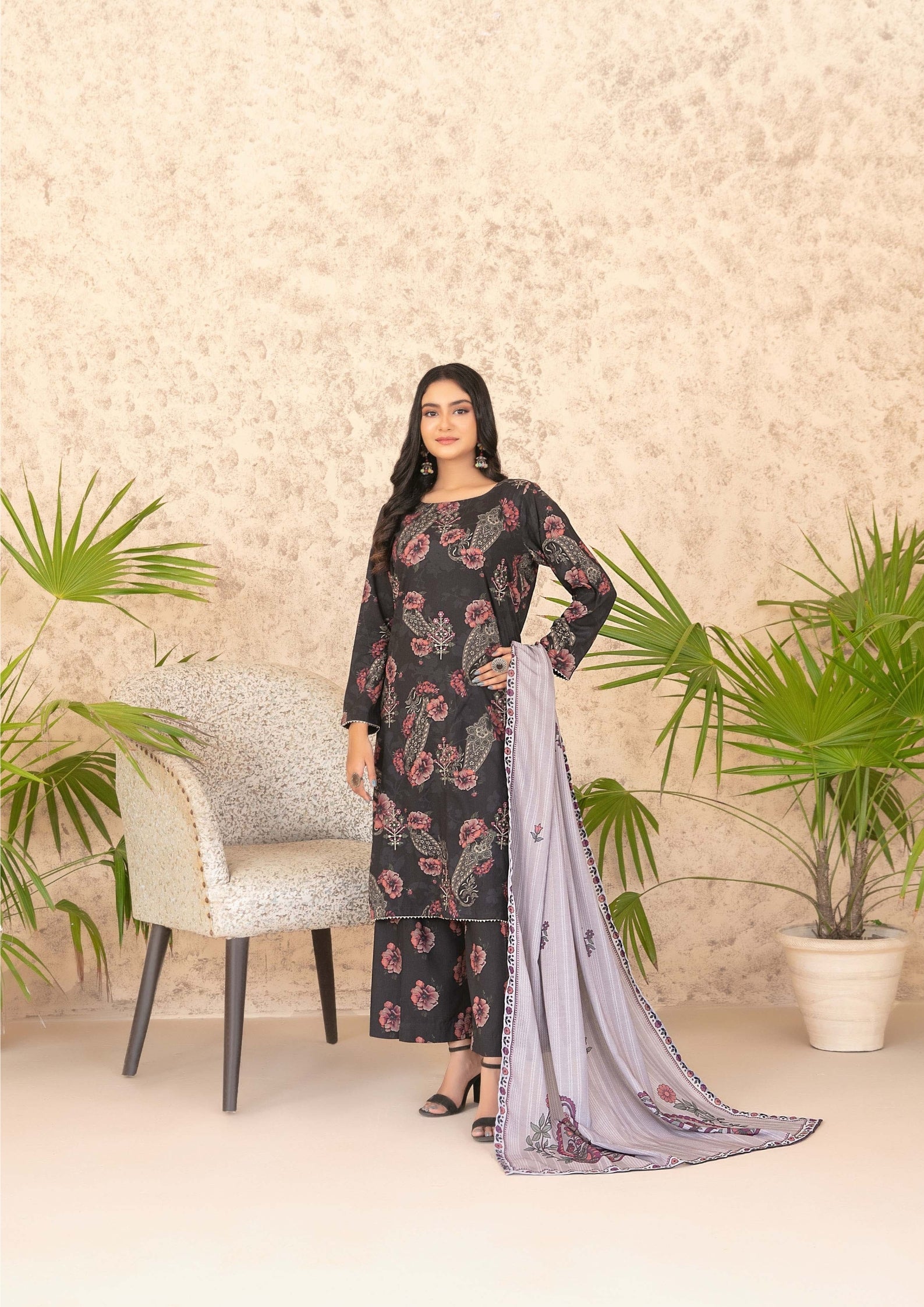 ANCHAL - Unstitched Embroidered Digital Printed Staple