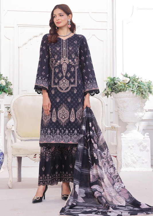 CHANDNI RAAT - Unstitched 3-Piece Bana Dora Digital Lawn