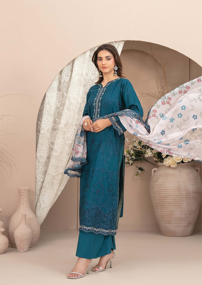 ERSA - Semi Stitched 3-Piece Embroidered Lawn