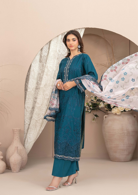 ERSA - Semi Stitched 3-Piece Embroidered Lawn