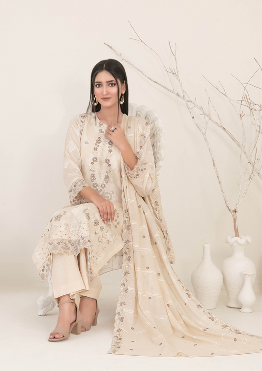 ZEENAT - Unstitched 3-Piece Broshia Banarsi
