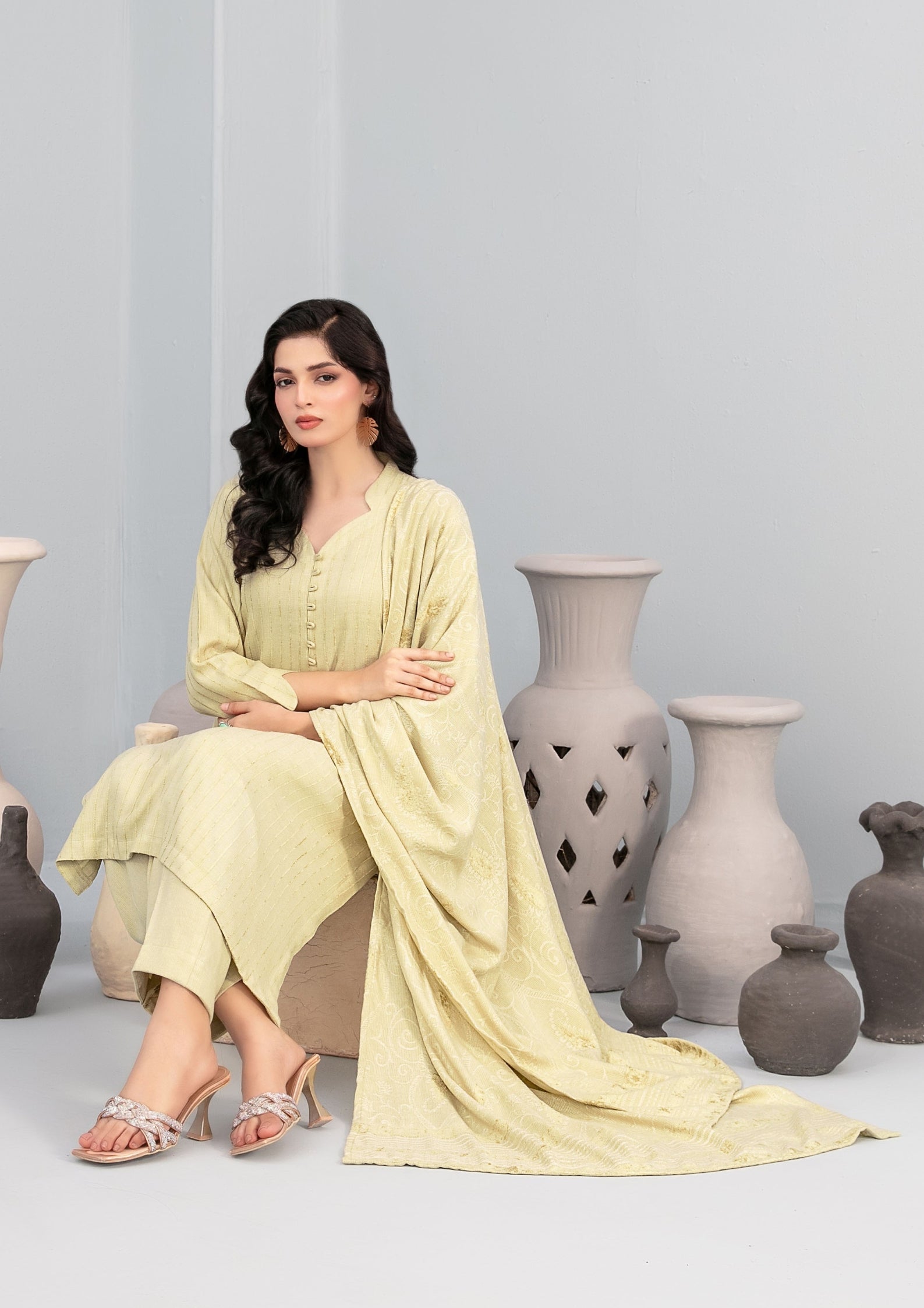 ANEZA - Unstitched Fancy Leather Peach