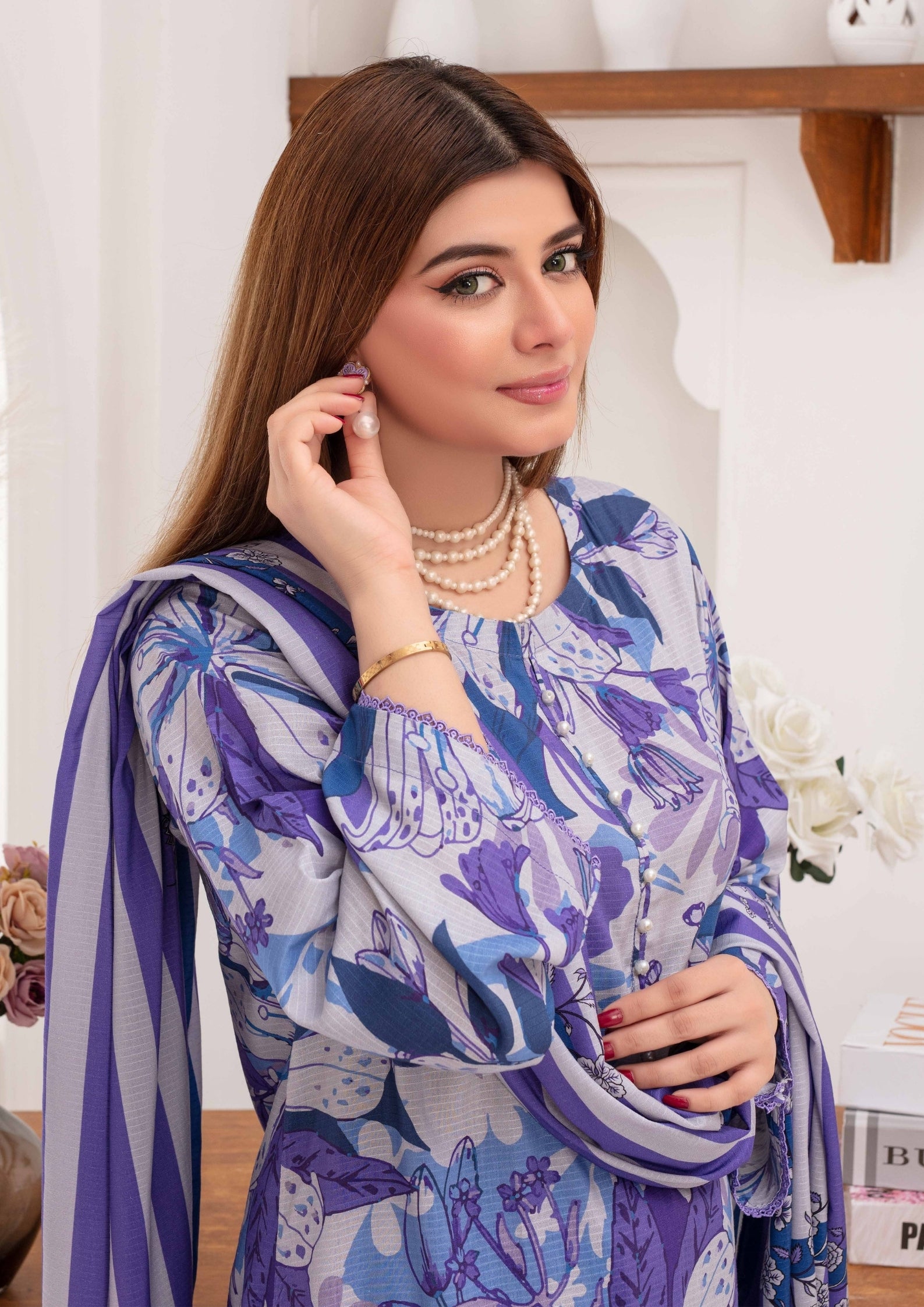 SHAFAQ - Unstitched 3-PCS Bana Dora Linen