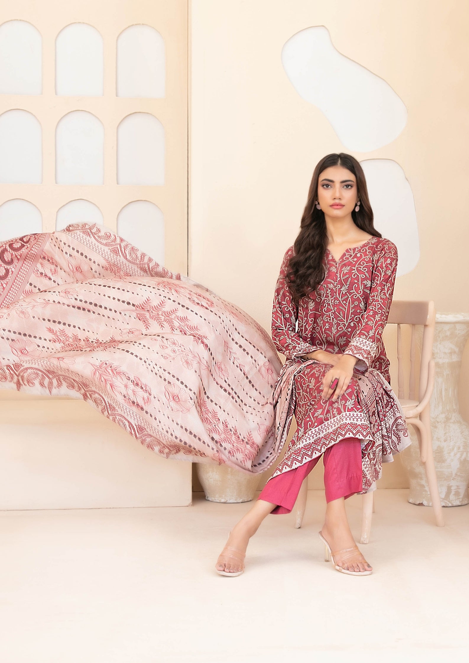 ZEENAT - Unstitched 3-PCS Digital Printed Staple