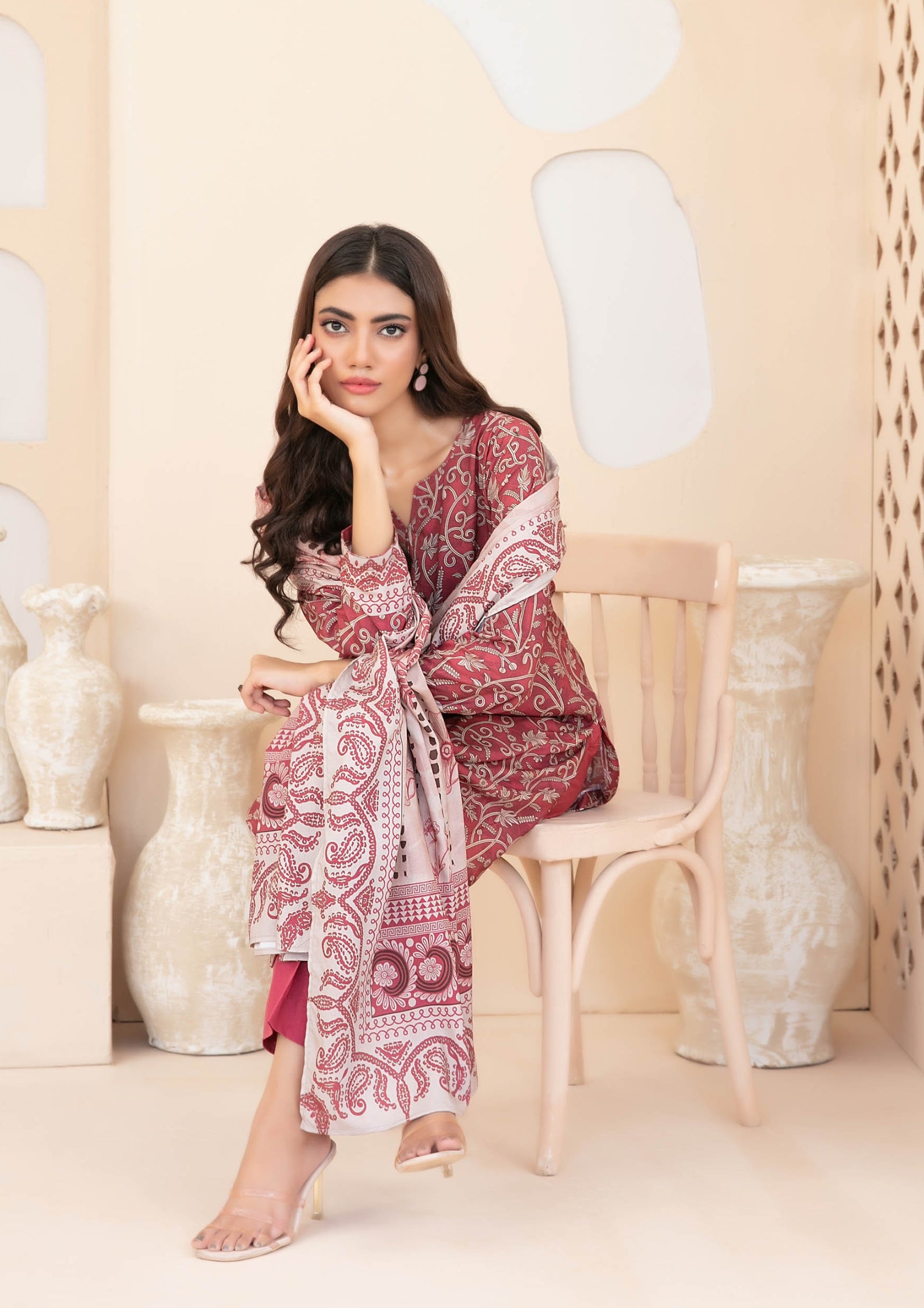 ZEENAT - Unstitched 3-PCS Digital Printed Staple