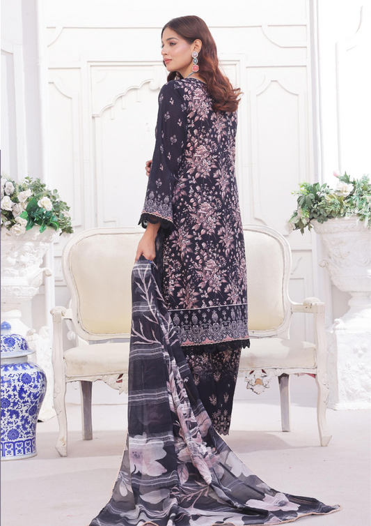 CHANDNI RAAT - Unstitched 3-Piece Bana Dora Digital Lawn