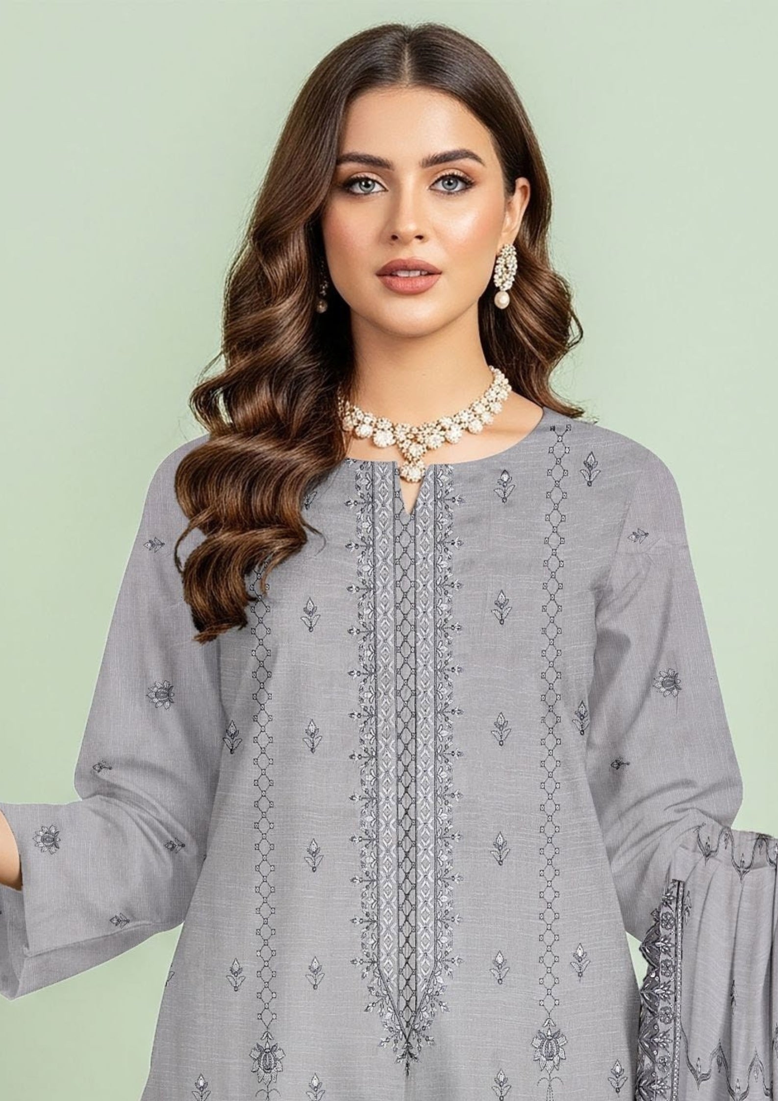 JAL PARI - Unstitched 3-PCS Embroidered