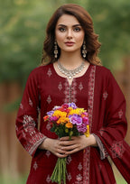 GULL-E-NOOR - Unstitched Embroidered Dhanak