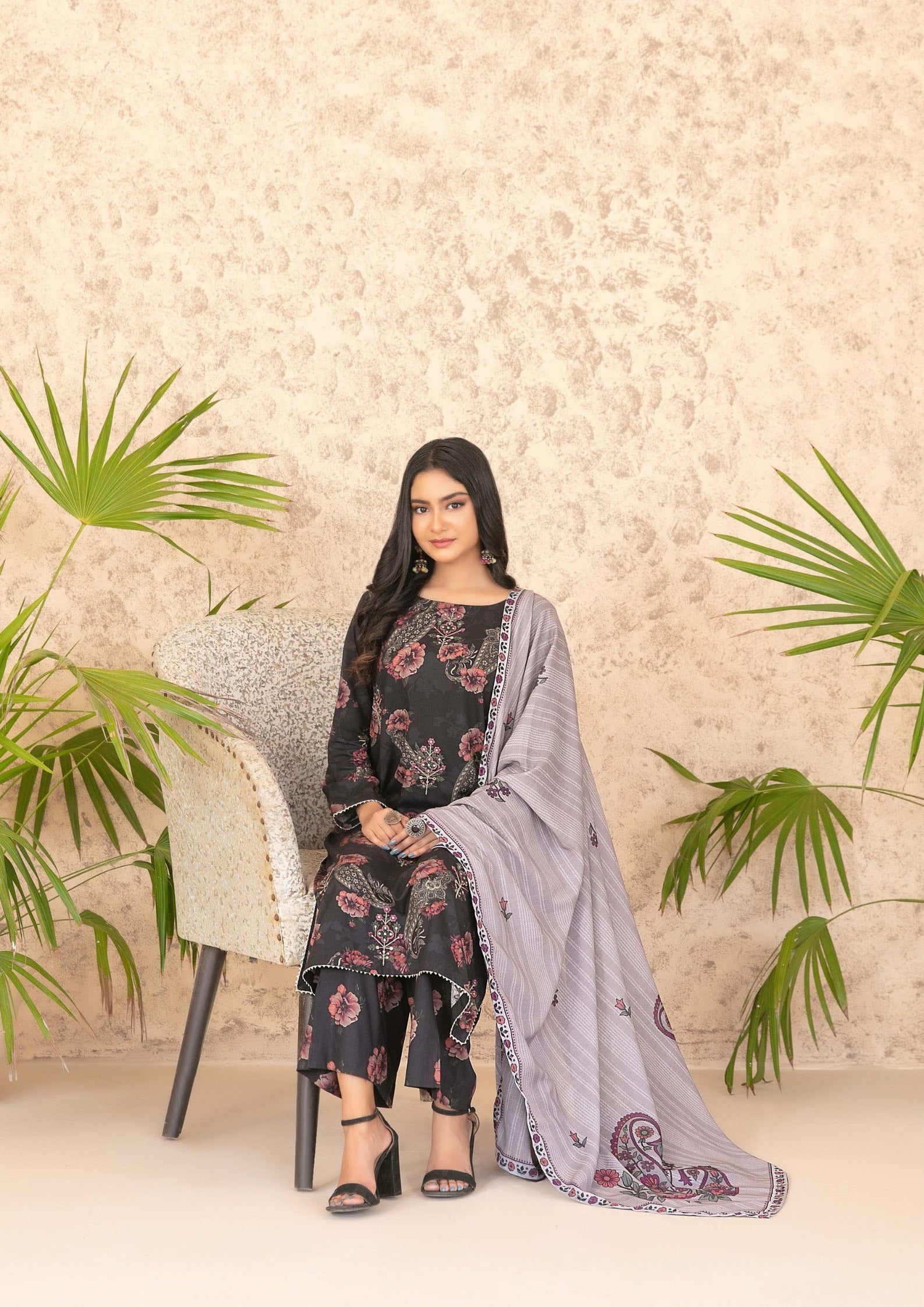 ANCHAL - Unstitched Embroidered Digital Printed Staple