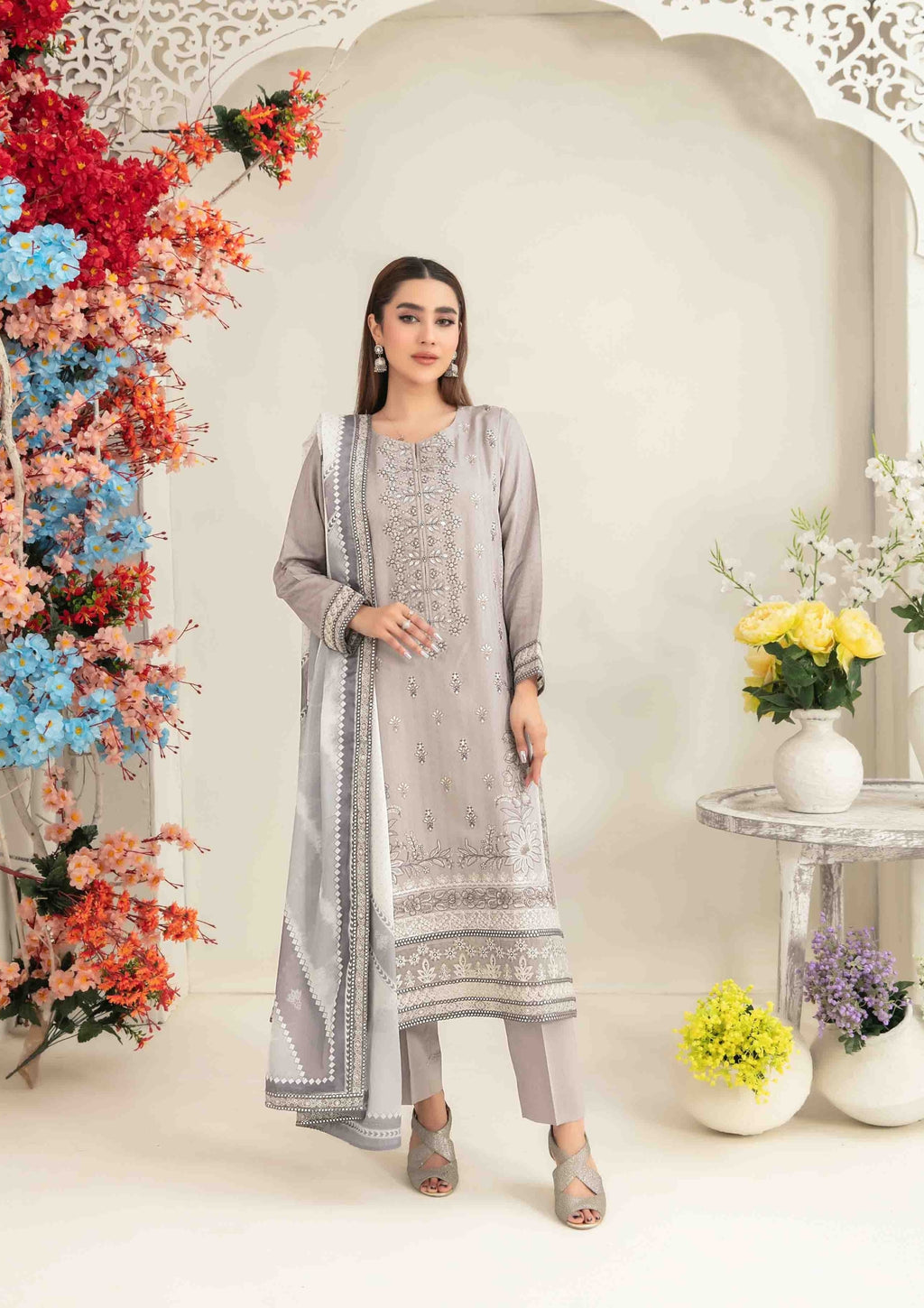 ZAFRAH - Semi Stitched Embroidered Viscose